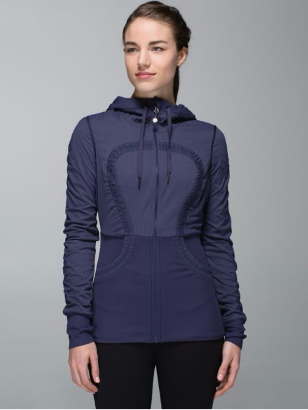 Lululemon Reversible Dance Studio Navy Jacket III, Sz 8 (P2P 19”)